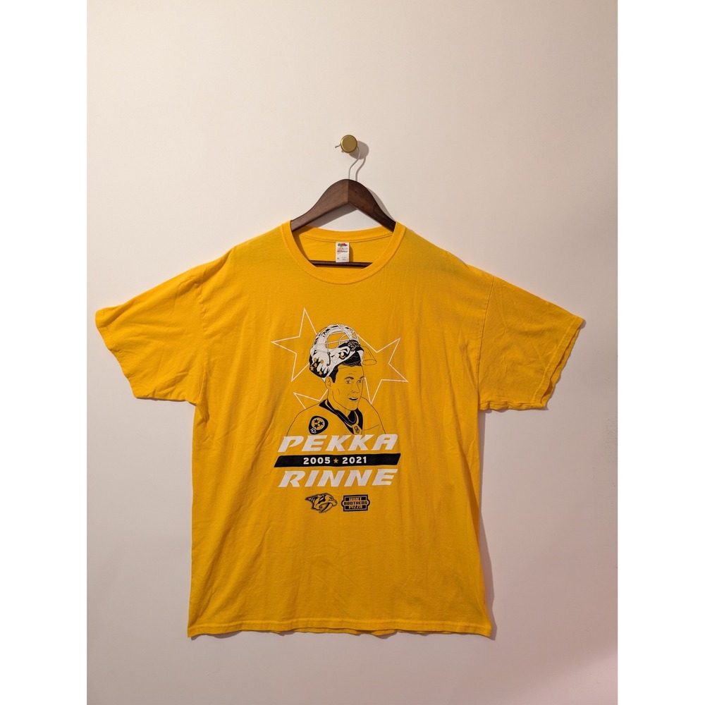 Mens XL Yellow Excellent Pekka Rinne Nashville NHL Tee